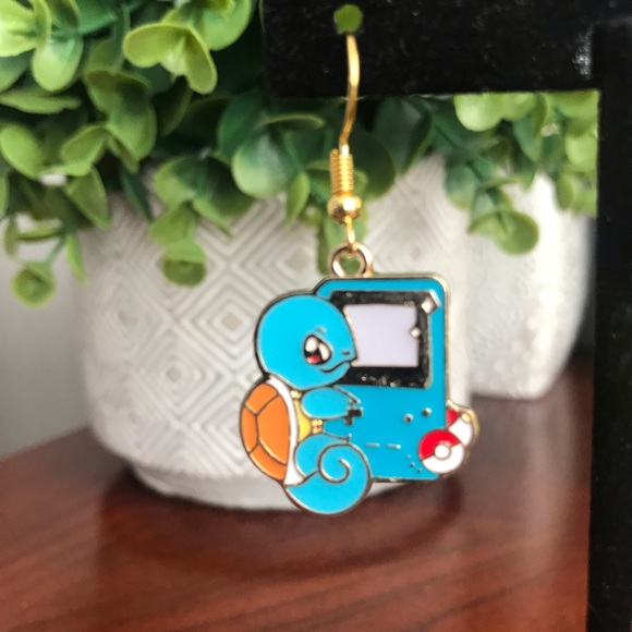PICK ANY 2 FOR 20!✨Gold Squirtle Gameboy Pokémon earrings✨💧 - Picture 4 of 6